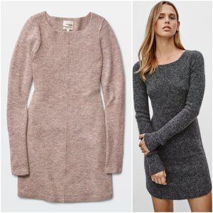 Aritzia Wilfred Free Peele Dress quarry light pink XS alpaca sweaterdress